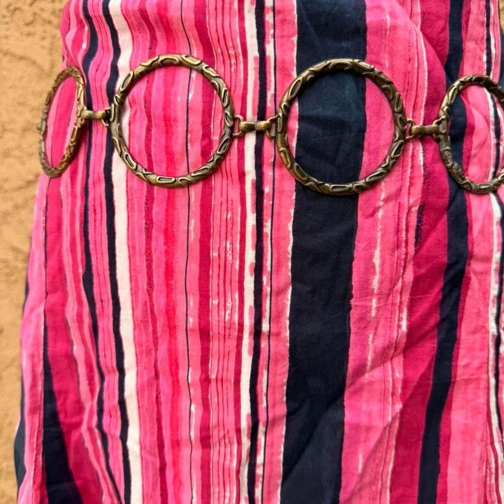 Y2K Pink striped midi skirt - Picture 2 of 6
